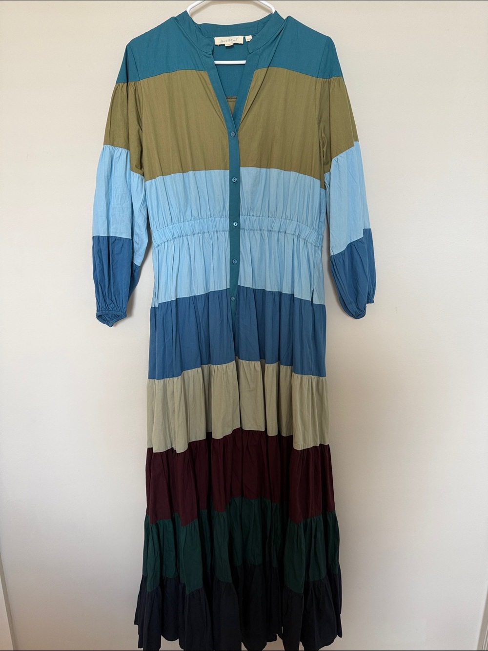 Anthropologie - Forever That Girl Tiered Colorblock Maxi Dress - size Medium - Picture 3 of 5